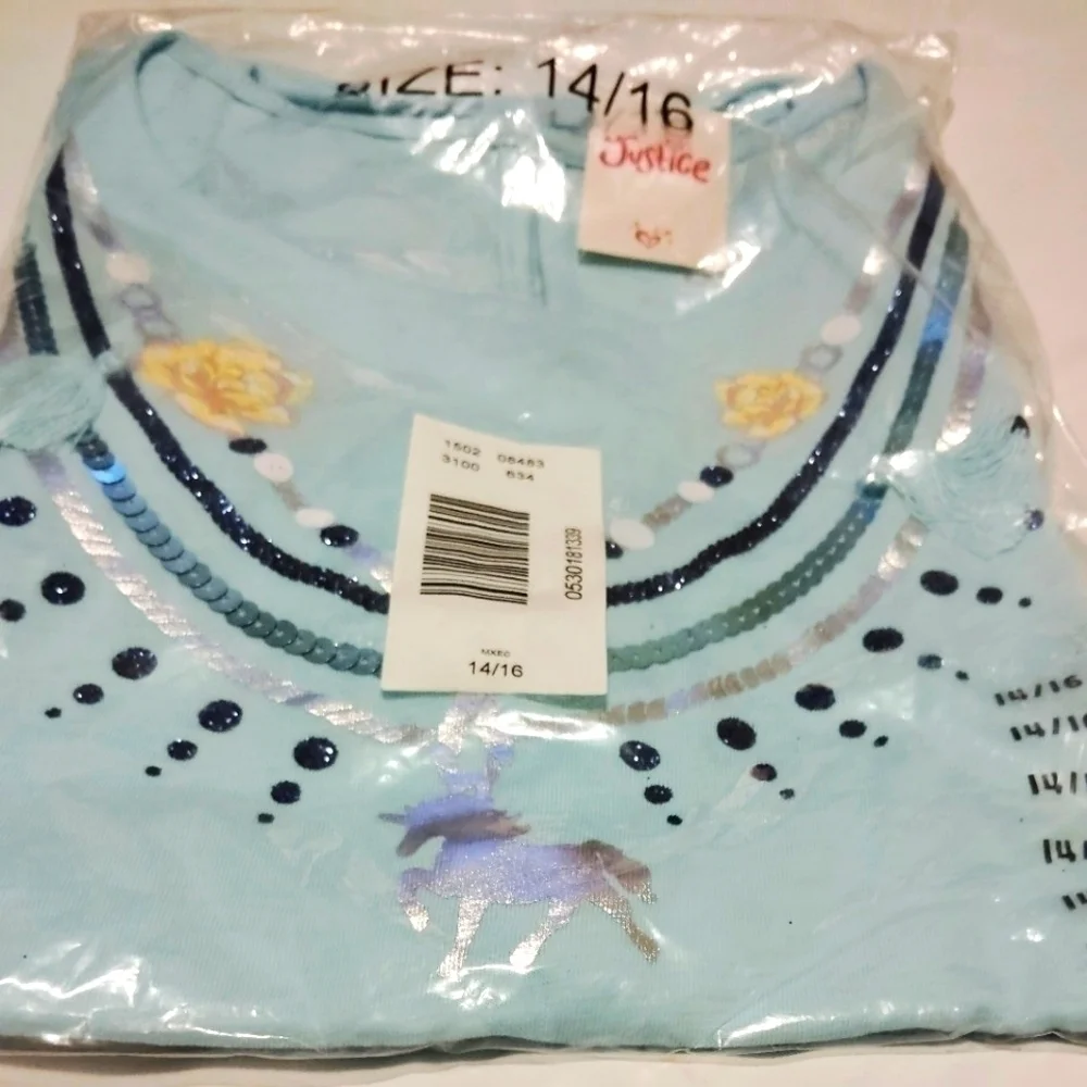 Justice Unicorn Neck Candy T-Shirt